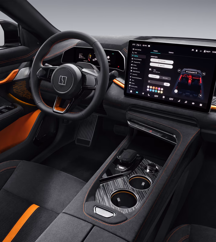 Grey & Orange Alcantara